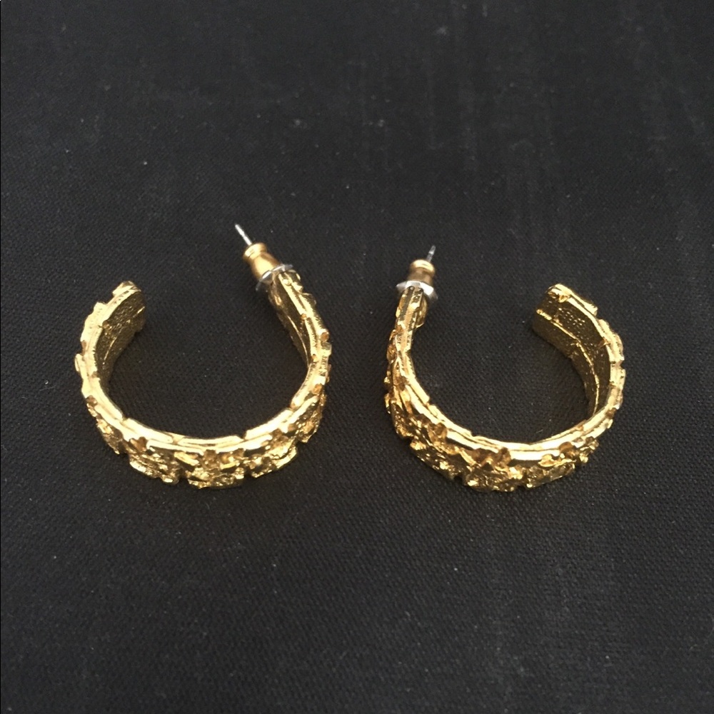 Vintage Premier Designs Gold Hoop Earrings
